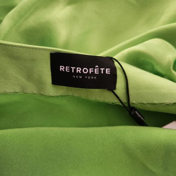 Retrofete Maria Dress in Lime Punch Green Rhinestone Neckline Open Back Small - Picture 11 of 12